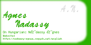 agnes nadassy business card